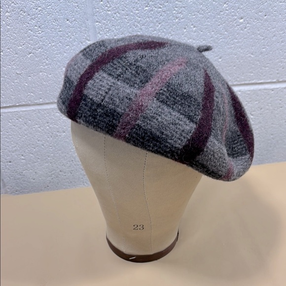 Stylish Gray and Pink Plaid Canadian made wool Barette​ - Picture 1 of 6